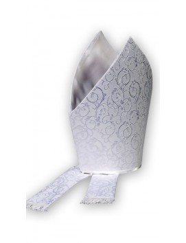 Hand-embroidered bishop mitre: Mitra sacerdotal