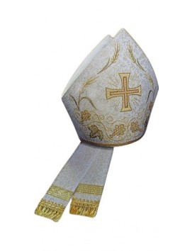 Hand-embroidered bishop mitre: Mitra bordada