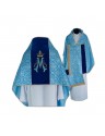 Marian liturgical veil embroidered, velvet belt (15)