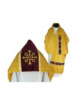 Liturgical veil velvet - gold cross (32)
