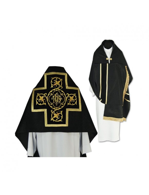 Liturgischer Schleier schwarz mit Quasten