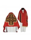 Liturgical veil red with tassels (41)