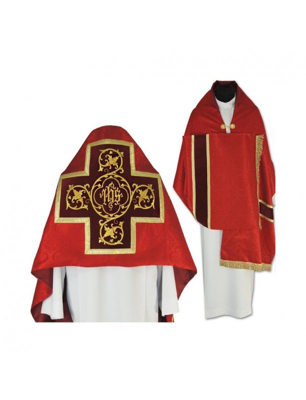 Velo liturgico rosso con frange (41)