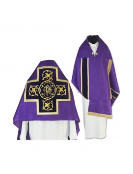 Liturgical veil purple with tassels (42)