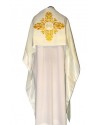 Liturgical Humeral Veil with Golden IHS Embroidery for Eucharistic Adoration