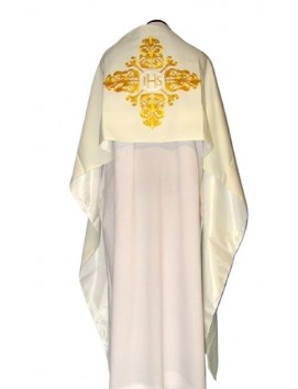 Velo omerale liturgico con ricamo oro IHS per adorazione eucaristica