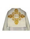 Liturgical Humeral Veil with Golden IHS Embroidery for Eucharistic Adoration