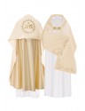 Liturgical satin veil - gold IHS (35)