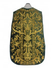 Roman chasuble green embroidered eucharistic motif, velvet (74)