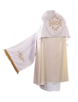 Liturgical shoulder veil ecru/gold (45)