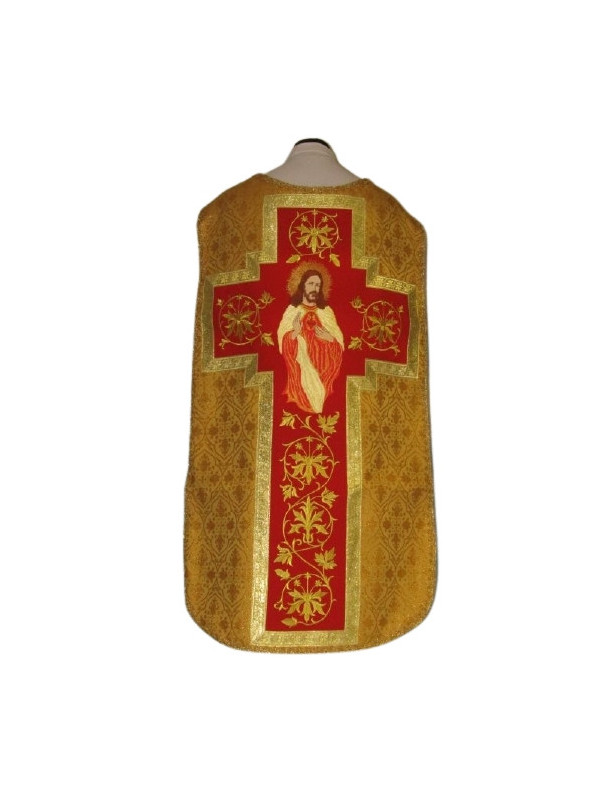 Casulla romana roja Corazón de Jesús