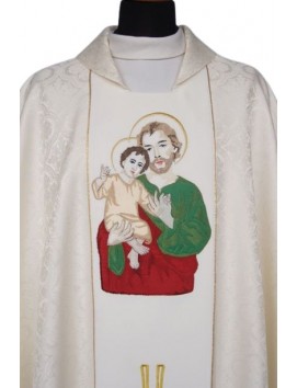 Casula con immagine ricamata - San Giuseppe