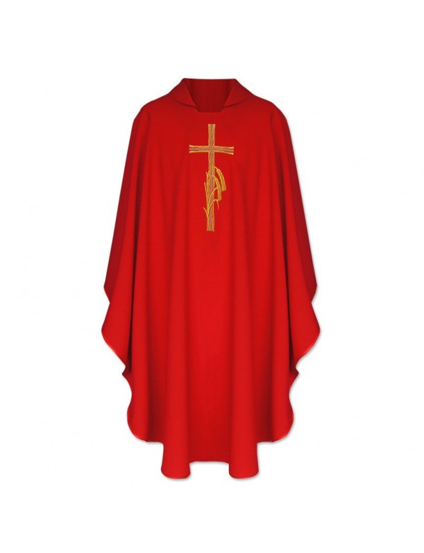 Ornat z krzyżem + kłosy (kolory liturgiczne)