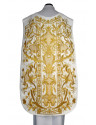 Roman chasuble white embroidered eucharistic motif, velvet (73)