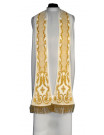 Roman chasuble white embroidered eucharistic motif, velvet (73)