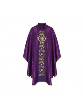 Gothic chasuble IHS georgette - liturgical colors (20)