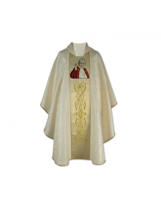 Embroidered Gothic chasuble - Saint John Paul II