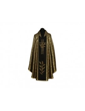 Chasuble richly embroidered black and gold (04A)
