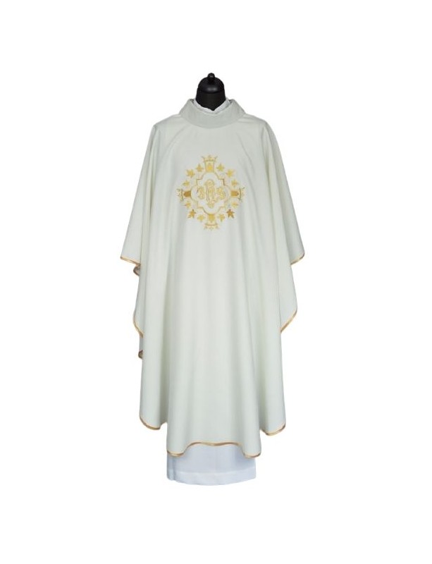 Embroidered chasuble - ecru color