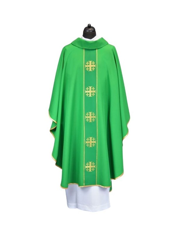 Chasuble with Jerusalem crosses - green