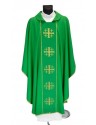 Chasuble of Jerusalem crosses - green
