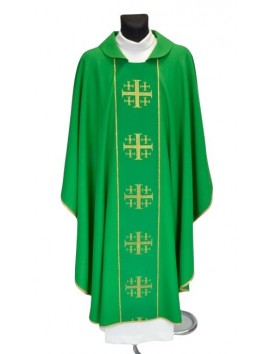 Chasuble of the Jerusalem crosses - green