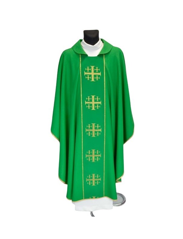 Chasuble de croix de Jérusalem - verte