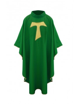 Franciscan Chasuble with Tau Cross Embroidery - Green