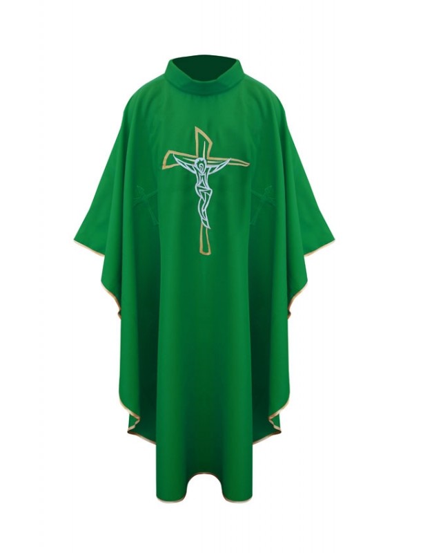 Chasuble with cross - green