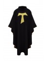 Franciscan chasuble with TAU cross - black