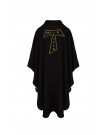 Franciscan chasuble with TAU cross - black
