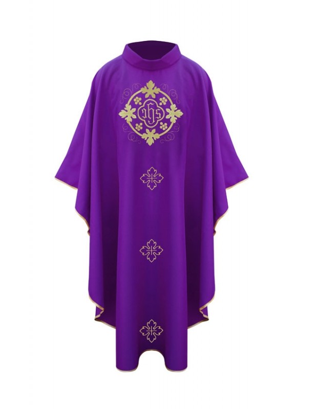 Chasuble with Eucharistic embroidery - purple