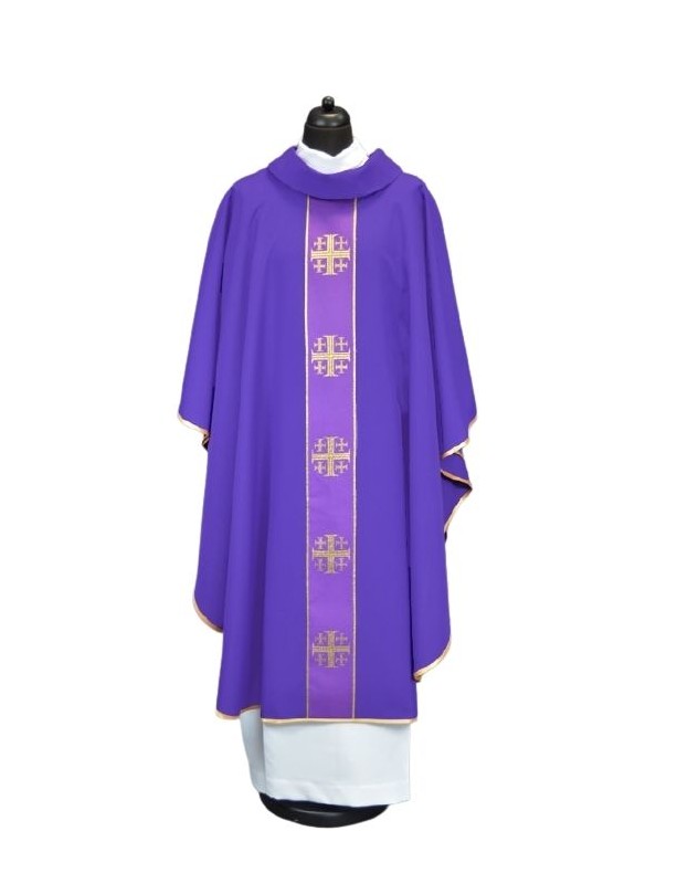 Chasuble with Jerusalem crosses - purple
