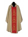 Gold embroidered chasuble, red belt (012)