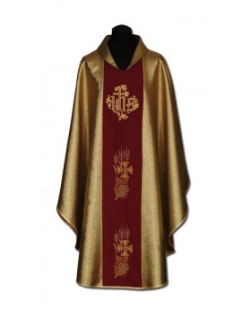 Embroidered chasuble dark gold (014)