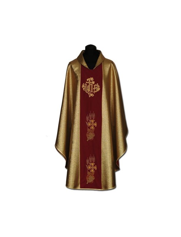 Embroidered chasuble dark gold (014)