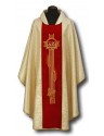 Gold chasuble, Alpha and Omega velvet belt