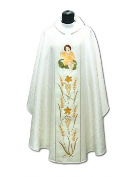 Chasuble with image of baby Jesus - damask