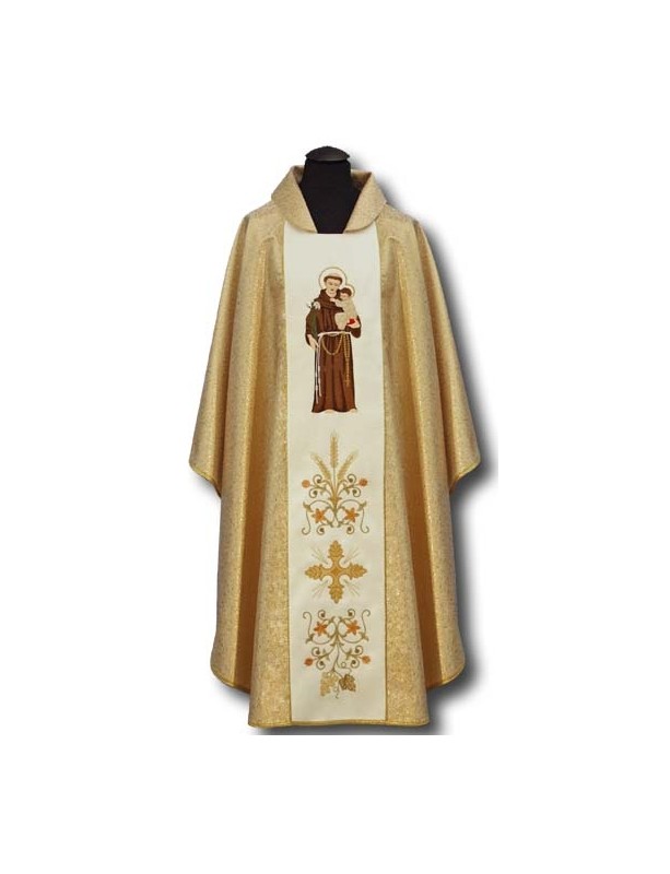 Embroidered chasuble of St. Anthony with lily