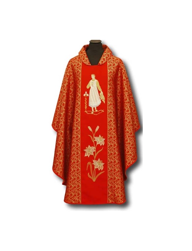 Chasuble brodée de Sainte Caroline Kozkowna
