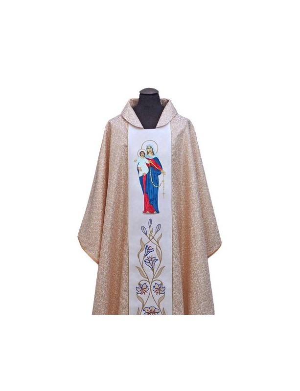 Chasuble embroidered with MB Rosary