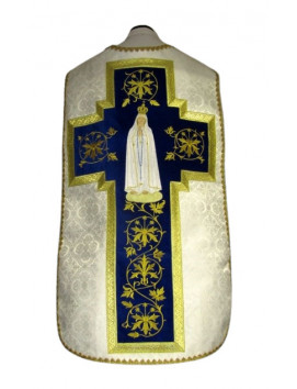 Casulla romana bordada Nuestra Señora de Fátima