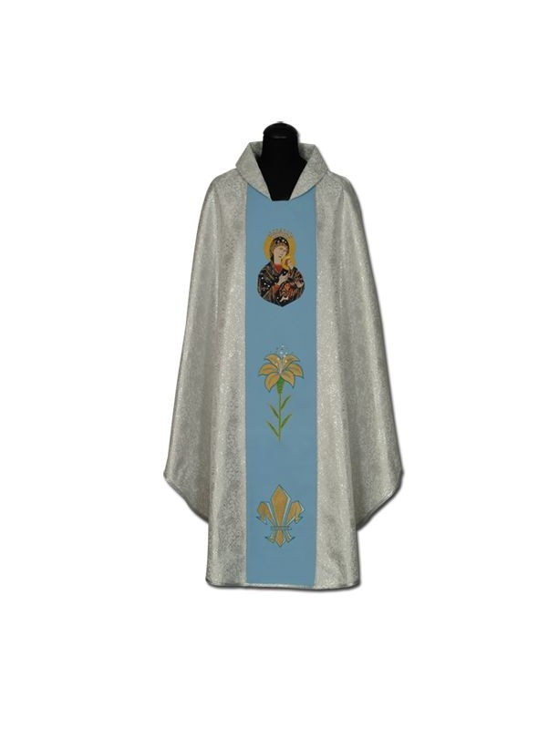 Casulla bordada de Nuestra Señora del Perpetuo Socorro