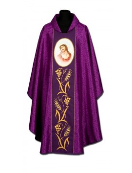 Embroidered chasuble Jesus with crown - painted icon