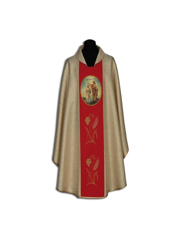 Chasuble brodée de Jean-Baptiste - icône peinte