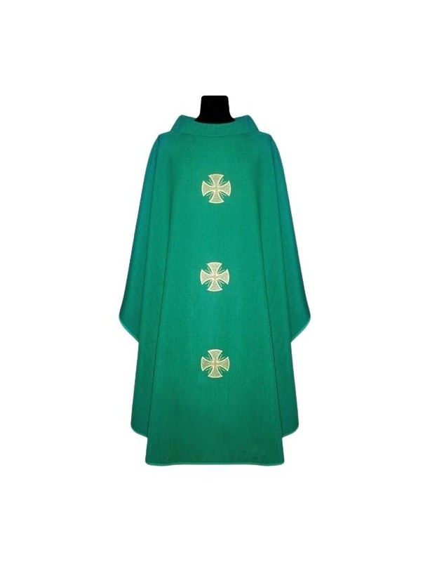 Messgewand aus Leinen - liturgische Farben Kreuz