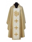 Embroidered chasuble IHS + Cross - liturgical colors
