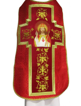 Ornat rzymski haftowany Chrystus Król