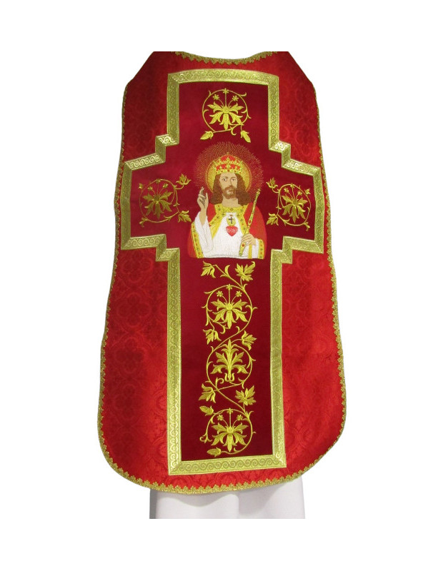 Römisches Messgewand bestickt Christkönig