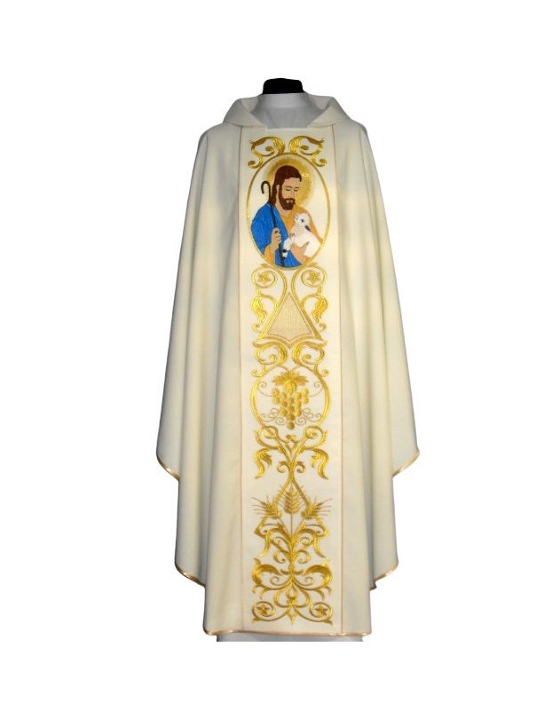 Chasuble of the Good Shepherd - smooth cream color